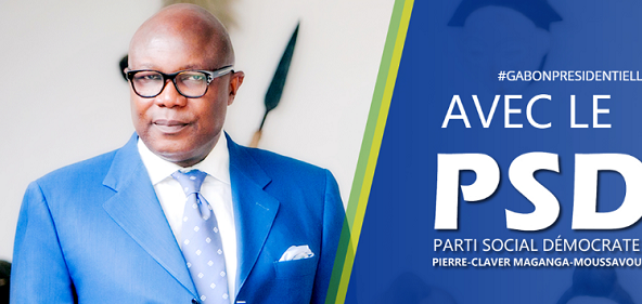 Une affiche de Pierre Claver Maganga-Moussavou pour l'élection présidentielle d'août 2016.