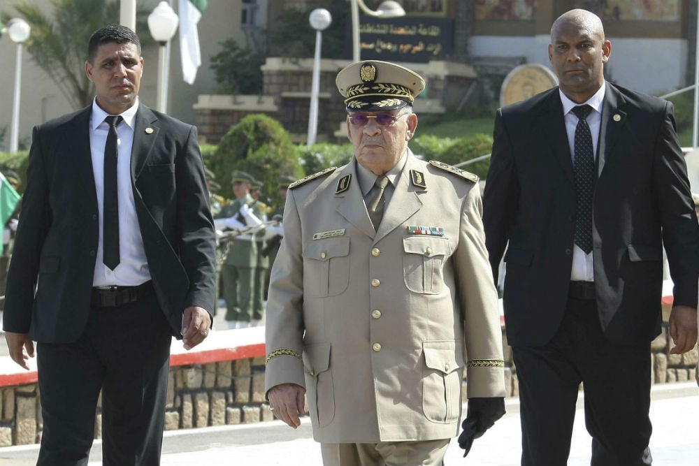 Ahmed Gaïd Salah, chef d'état-major et vice-ministre algérien de la Défense, à Alger le 1er juillet 2018. © Anis Belghoul/AP/SIPA