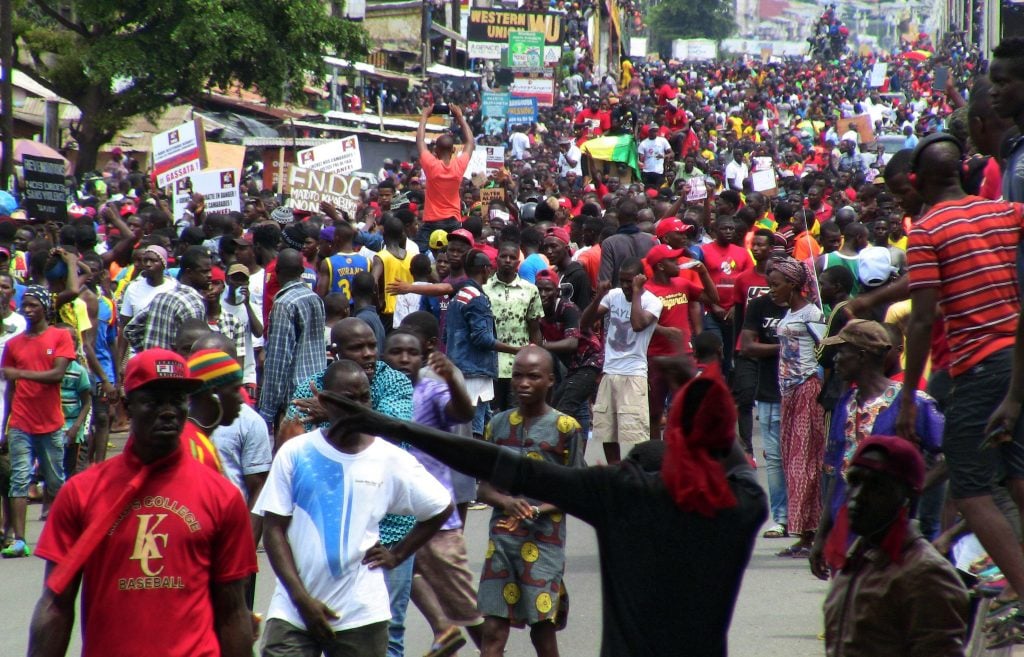 Manifestation des opposants à un troisième mandat d'Alpha Condé, le 24 octobre à Conakry (illustration). © REUTERS/Saliou Samb