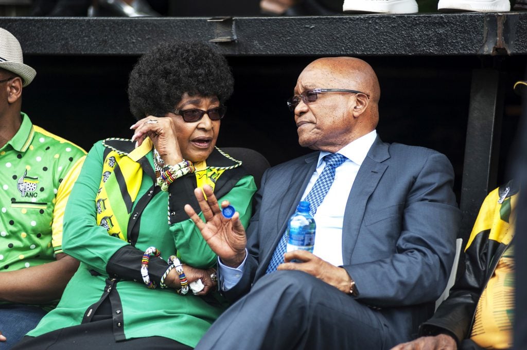 Au côté de Jacob Zuma lors du dernier congrès de l’ANC, en janvier 2016. © Ihsaan Haffejee/Anadolu/AFP
