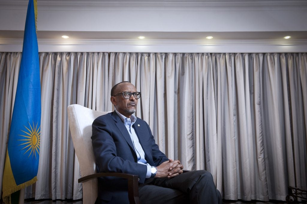 Paul Kagame (Rwanda), president de la Republique, lors d'une interview accordee a Jeune Afrique. A Kigali, le 23.03.2019. Photo Vincent Fournier/JA © Vincent Fournier/JA
