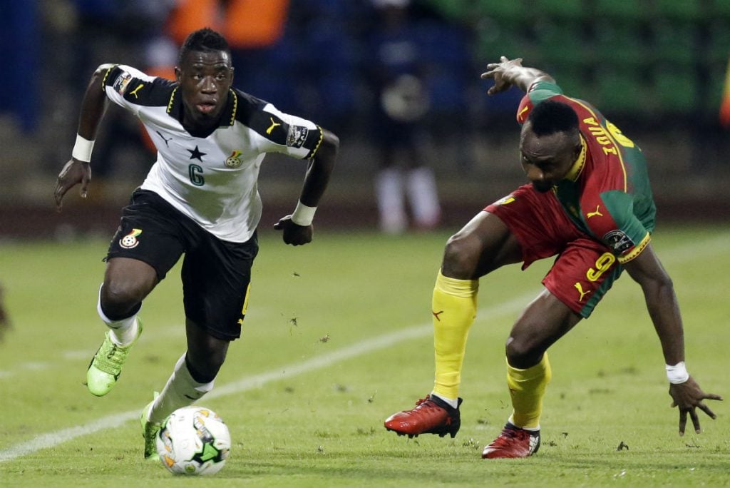 Le Ghanéen Afriyie Acquah lors du match face au Cameroun, à Libreville le 2 février 2017. © Sunday Alamba/AP/SIPA