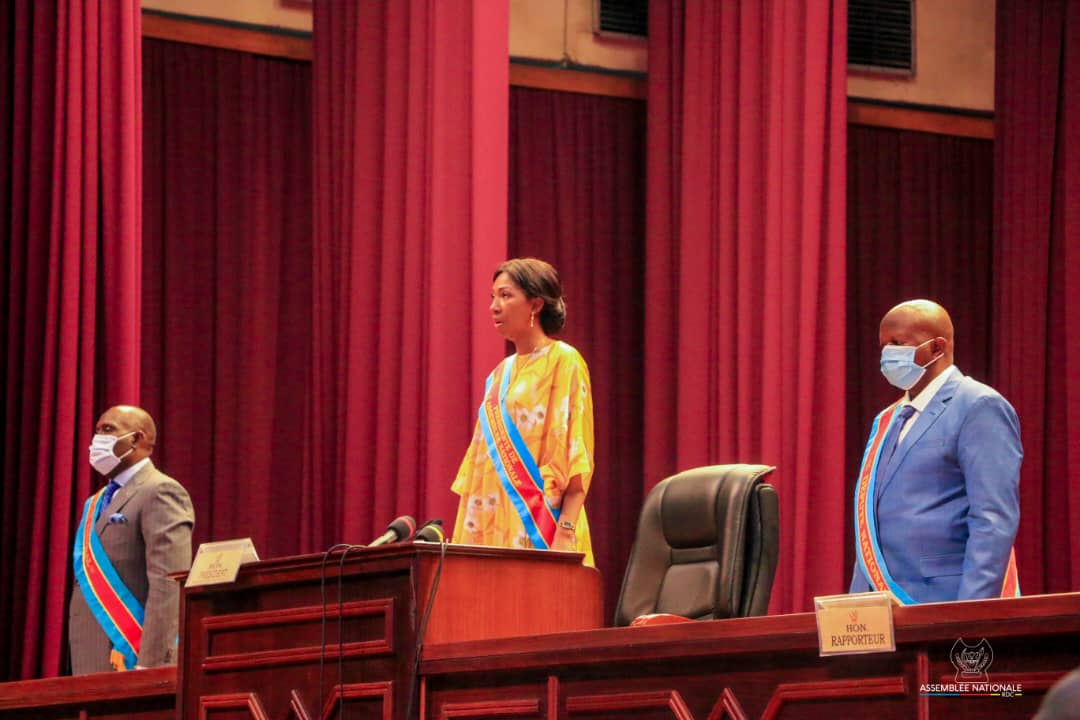 Jeanine Mabunda, présidente de l'Assemblée nationale de la RDC, lors de la rentrée parlementaire, le 15 septembre 2020. © DR / Assemblée nationale RDC