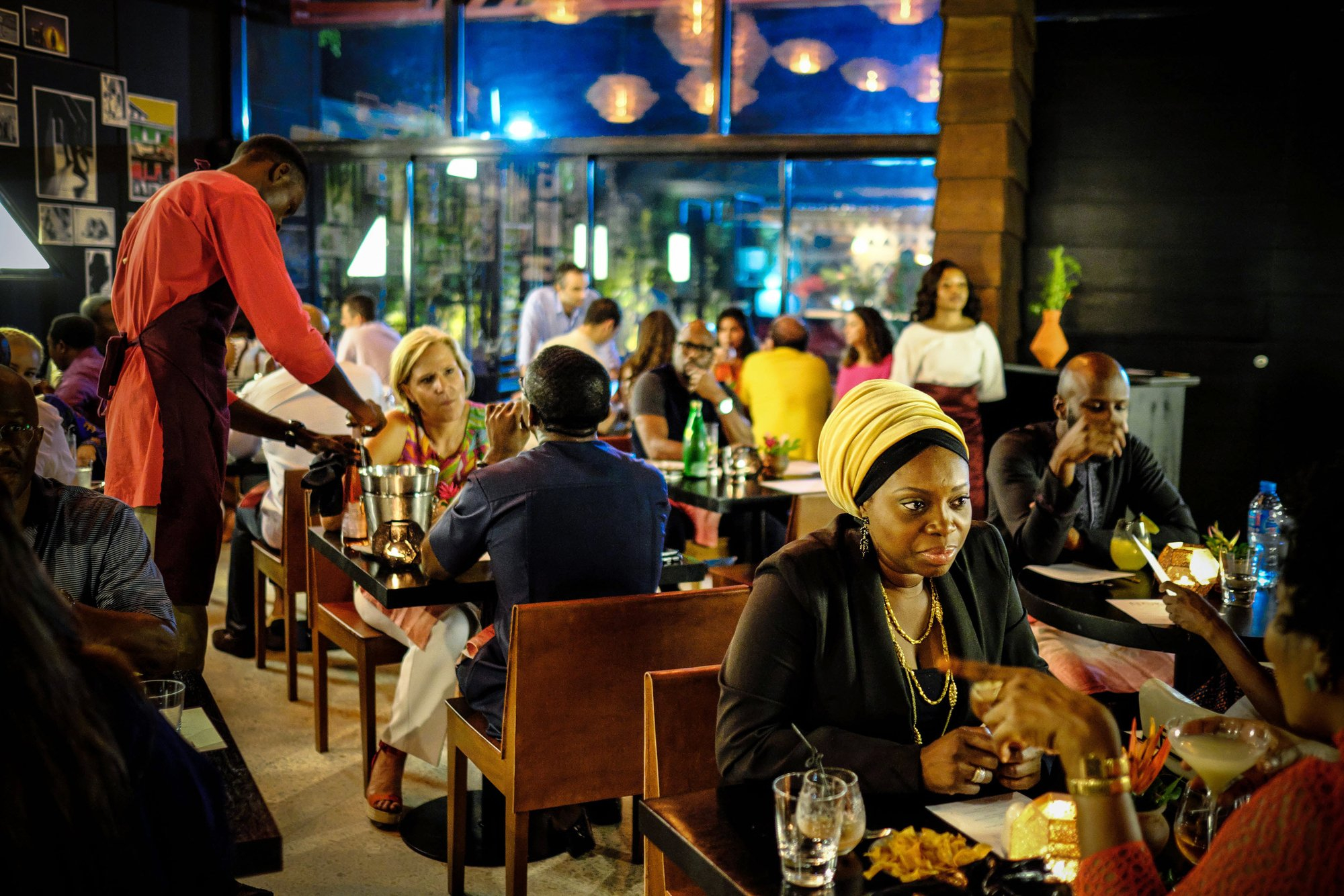 Au Nok, le restaurantprisé du chef sénégalais Pierre Thiam, dans le quartier de Victorian Island. © Ashley Gilbertson/VII/REDUX-REA