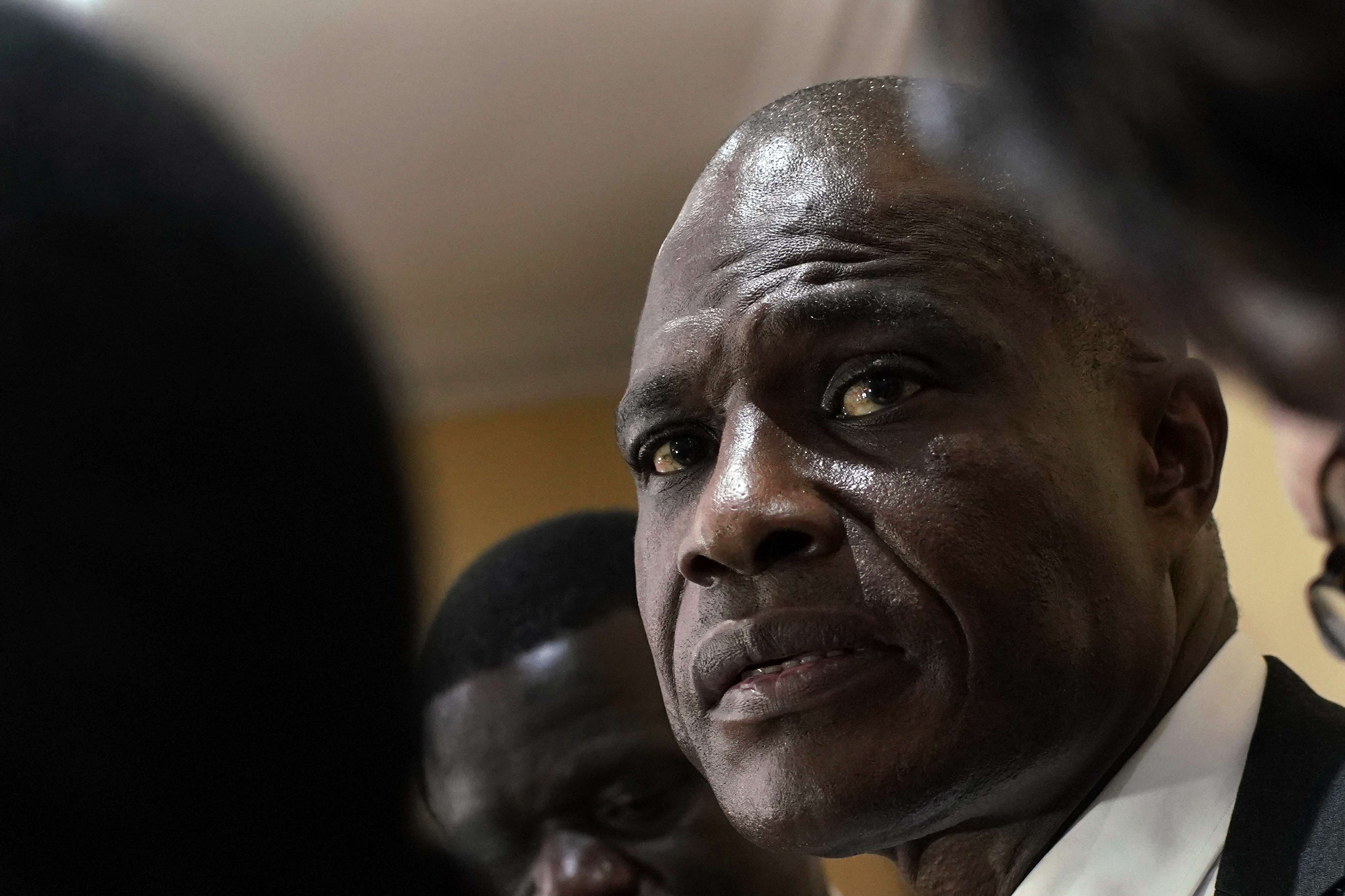 Martin Fayulu, lors d'une conférence de presse à Kinshasa, le 8 janvier 2019. © AP/SIPA/Jerome Delay