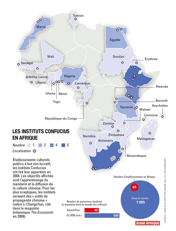 Les instituts confucius en Afrique. © J.A.