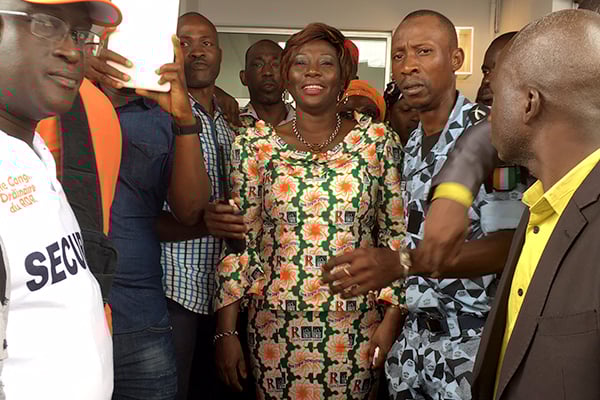 Kandia Camara, lorsqu'elle est devenue secrétaire générale du RDR, lors du congrès à Abidjan ce dimanche 10 septembre 2017. © Anna Sylvestre-Treiner / Jeune Afrique