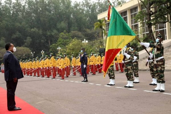 Denis Sassou N’Guesso le 15 août 2020 revue des troupes, commémoration des 60 ans d’indépendance © les échos du congo brazzaville