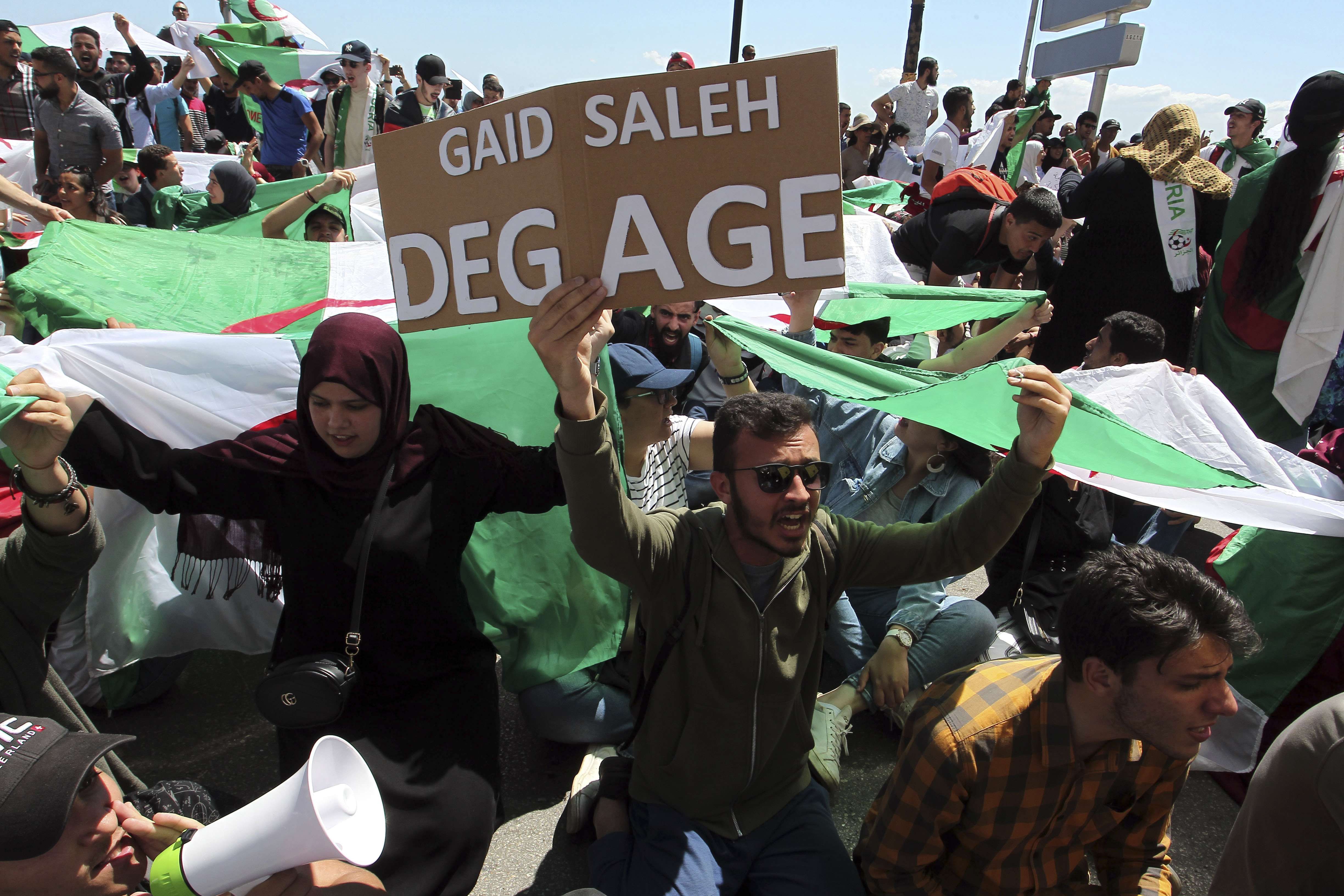 Des manifestants à Alger, en mai 2019. © Fateh Guidoum/AP/SIPA