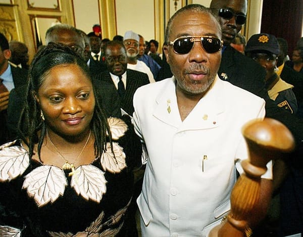 Jewel Howard-Taylor et son ancien mari, le 11 août 2003. © AP/SIPA