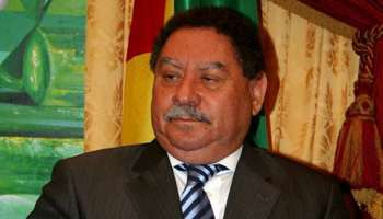 Le président de Sao Tome, Fradique de Menezes, le 25 avril 2006 à Libreville.