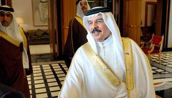 Hamad Ibn Issa Al Khalifa, dans son palais de Manama, le 12 mars.