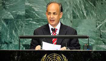 Moulaye Ould Mohamed Laghdaf aux Nations Unies, à New York, le 21 septembre 2012.