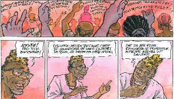 Le dessinateur Al'Mata s'est inspiré de Mobutu pour le chef du village.