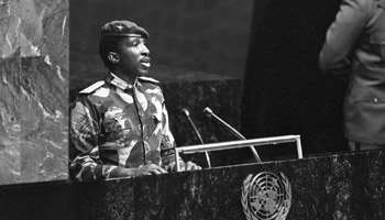 Thomas Sankara, le 4 octobre 1984 à l'ONU.