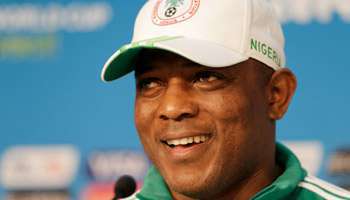 Stephen Keshi, sélectionneur du Nigeria, à la Coupe du monde au Brésil, le 20 juin 2014.