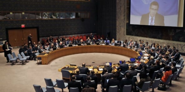 Une réunion du Conseil de sécurité de l'ONU en février 2015.