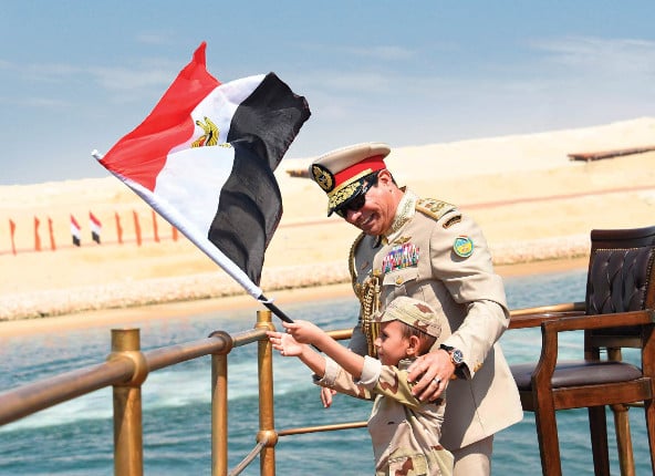 Le président Abdel Fattah al-Sissi, lors de l'inauguration de l'élargissement du canal de Suez, le 6 août.