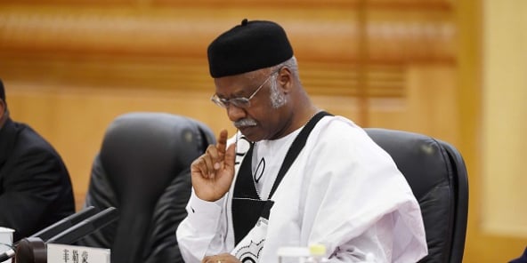 Philemon Yang est le premier ministre du Cameroun. © Wang Zhao/AP/SIPA