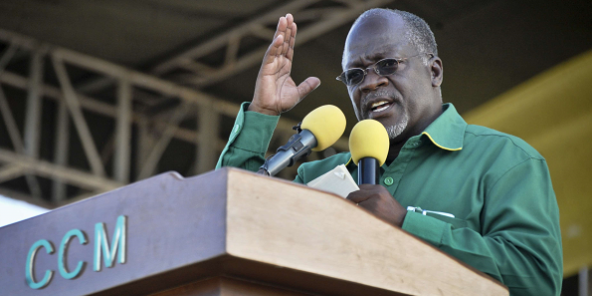 John Magufuli, alors candidat à la présidentielle, s’exprime à un meeting à Dar es-Salaam le 23 octobre 2015