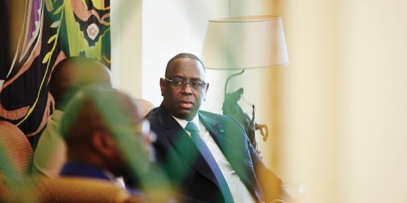 Le chef de l'État, au palais présidentiel, à Dakar.