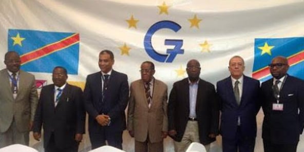Les sept leaders du « G7 », le 10 octobre 2015 à Kinshasa.