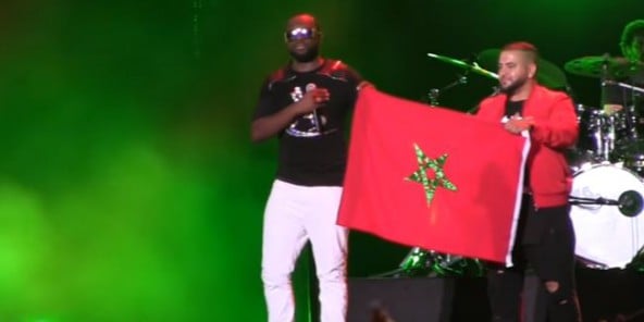 Maître Gims sur la scène de Mawazine, lundi soir.