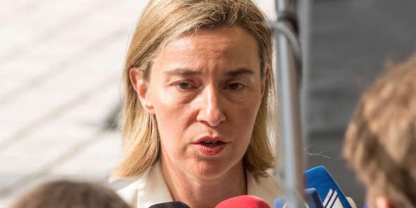 La représentative de la politique étrangère européenne, Frederica Mogherini, à son arrivée au Luxembourg où doit se tenir un Conseil européen sur la situation en Libye, le 20 juin 2016.