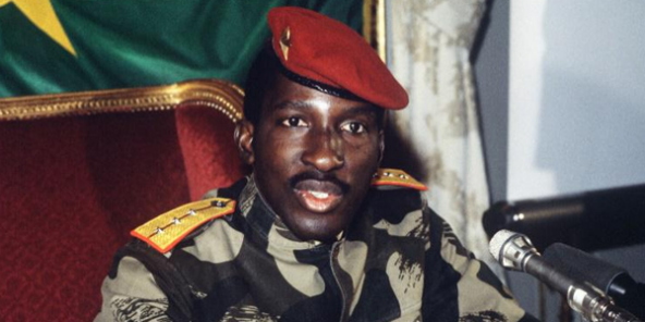 Thomas Sankara, ex-président du Burkina Faso, le 7 février 1986 à Paris.