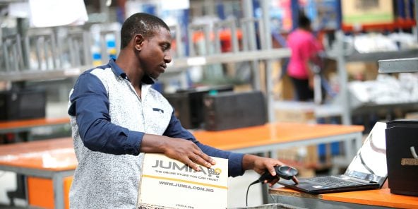 Dans un entrepôt de Jumia, à Ikeja, au nord de Lagos, le 10 juin 2016.