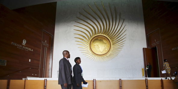 Au siège de l’Union africaine, à Addis-Abeba.