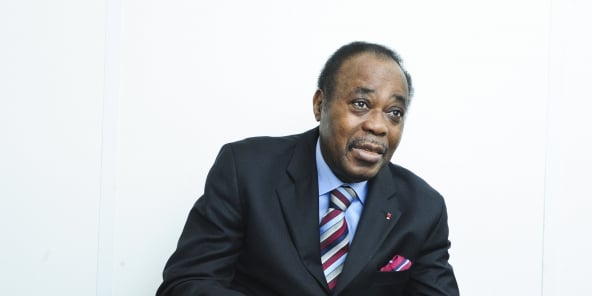 Edem Kodjo (Togo), ancien secrétaire général de l'OUA, ancien Premier ministre du Togo, facilitateur de l'Union africaine pour le dialogue politique en cours en RD Congo. A Paris, le 05.12.2016.