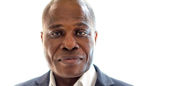 L'homme d'affaire congolais, député national de la République démocratique du Congo et président du parti d'opposition Engagement pour la Citoyenneté et le Développement, Martin Madidi Fayulu, pose à l’hôtel Faden House à Kinshasa, le 18 septembre 2016.