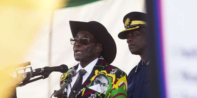Robert Mugabe lors des célébrations pour son 93e anniversaire, à Matopos le 25 février 2017.