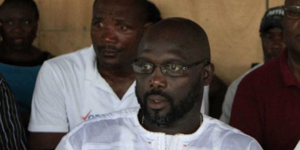 L’ancien footballeur et homme politique George Weah, le 5 novembre 2011 à Monrovia.