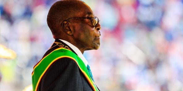 Robert Mugabe à Harare le 18 avril 2017.