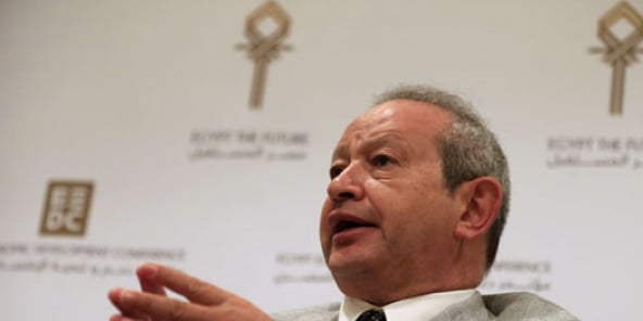 Le businessman égyptien Naguib Sawiris à une conférence sur l’investissement étranger en Égypte, à Sharm El-Sheikh, le 13 mars 2015