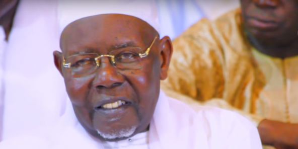 Serigne Abdoul Aziz Sy Al-Amine lors d’une rencontre sur la fondation Mohamed VI des Oulémas africains, en juillet 2015.