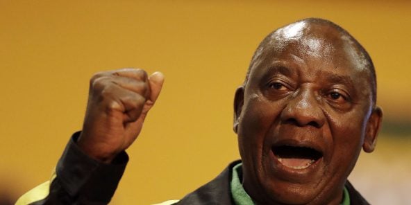 Cyril Ramaphosa, le 20 décembre 2017 à une conférence du Congrès à Johannesburg.