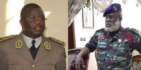 Norbert Dabire (g.) général de division à la retraire et Ngatsé Nianga Mbouala (d.), ex-chef de la Grade républicaine.