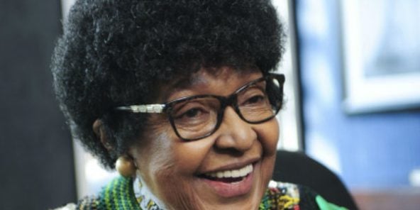 Winnie Mandela, lors d’un entretien à Jeune Afrique, à Johannesburg en septembre 2017.