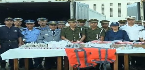 Saisie de plus de 700 kg de cocaïne dans le port d’Oran le 29 mai 2018.
