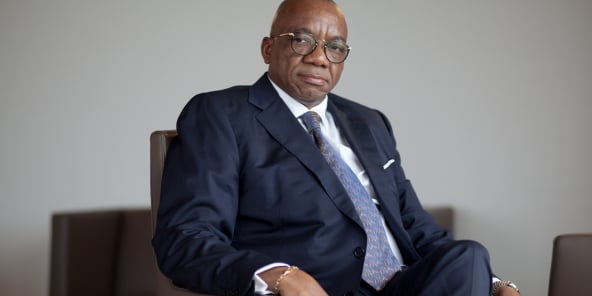Célestin Tawamba, président du GICAM, dans son bureau de Douala, Cameroun, le 29 Juin 2018.
