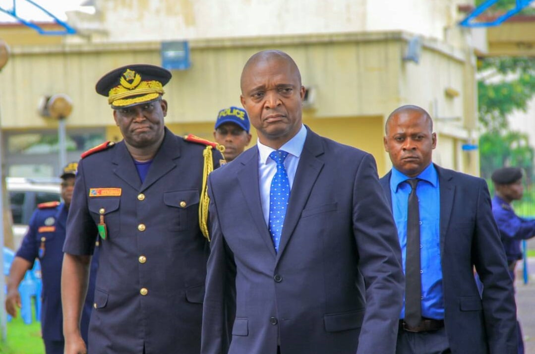 Emmanuel Ramazani Shadary, en 2018, lorsqu’il était ministre de l’Intérieur et de la Sécurité.
