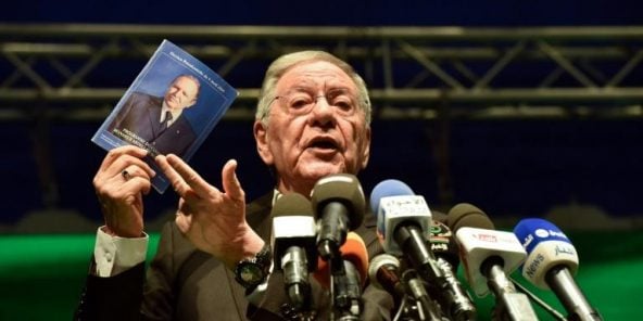 L’ancien secrétaire général du Front de libération nationale (FLN), Djamel Ould Abbes, lors d’une réunion publique le 28 avril 2017 à Alger.