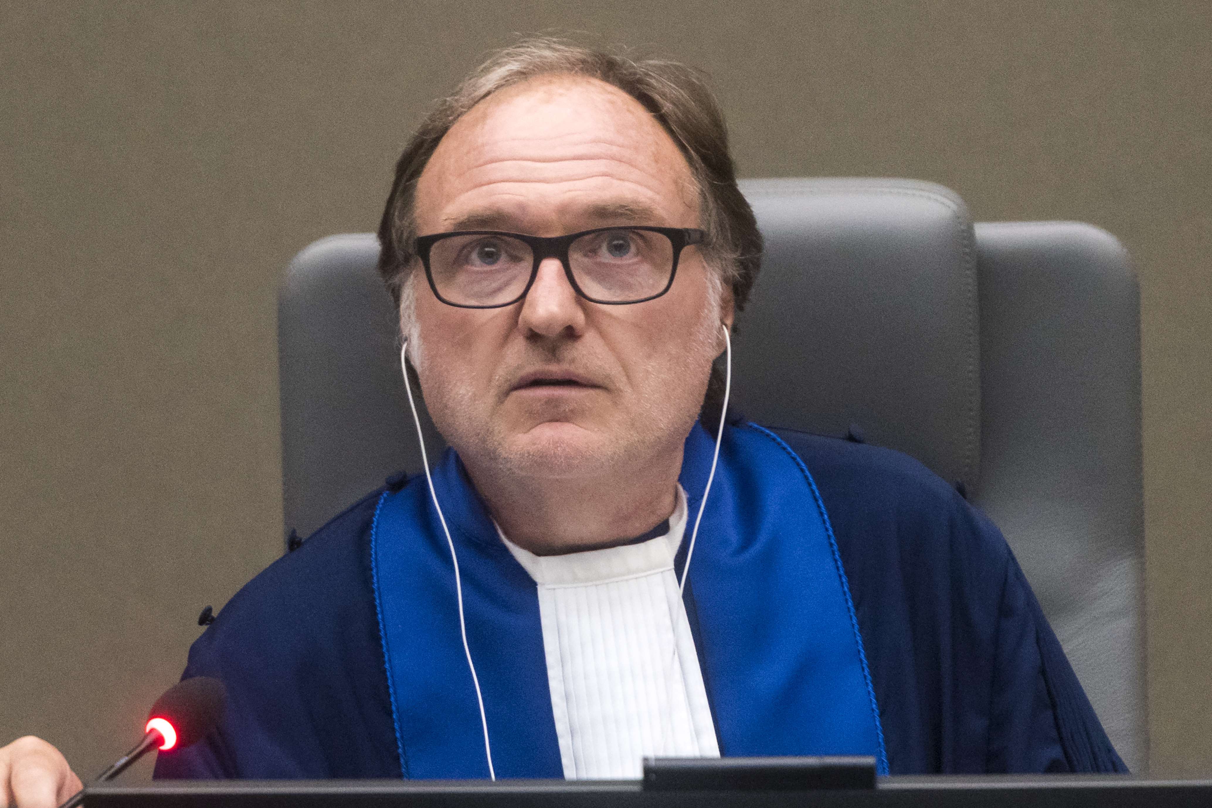 Le juge italien Cuno Tarfusser, lors d’une audience à la CPI le 6 novembre 2017. © Evert Elzinga/AP/SIPA