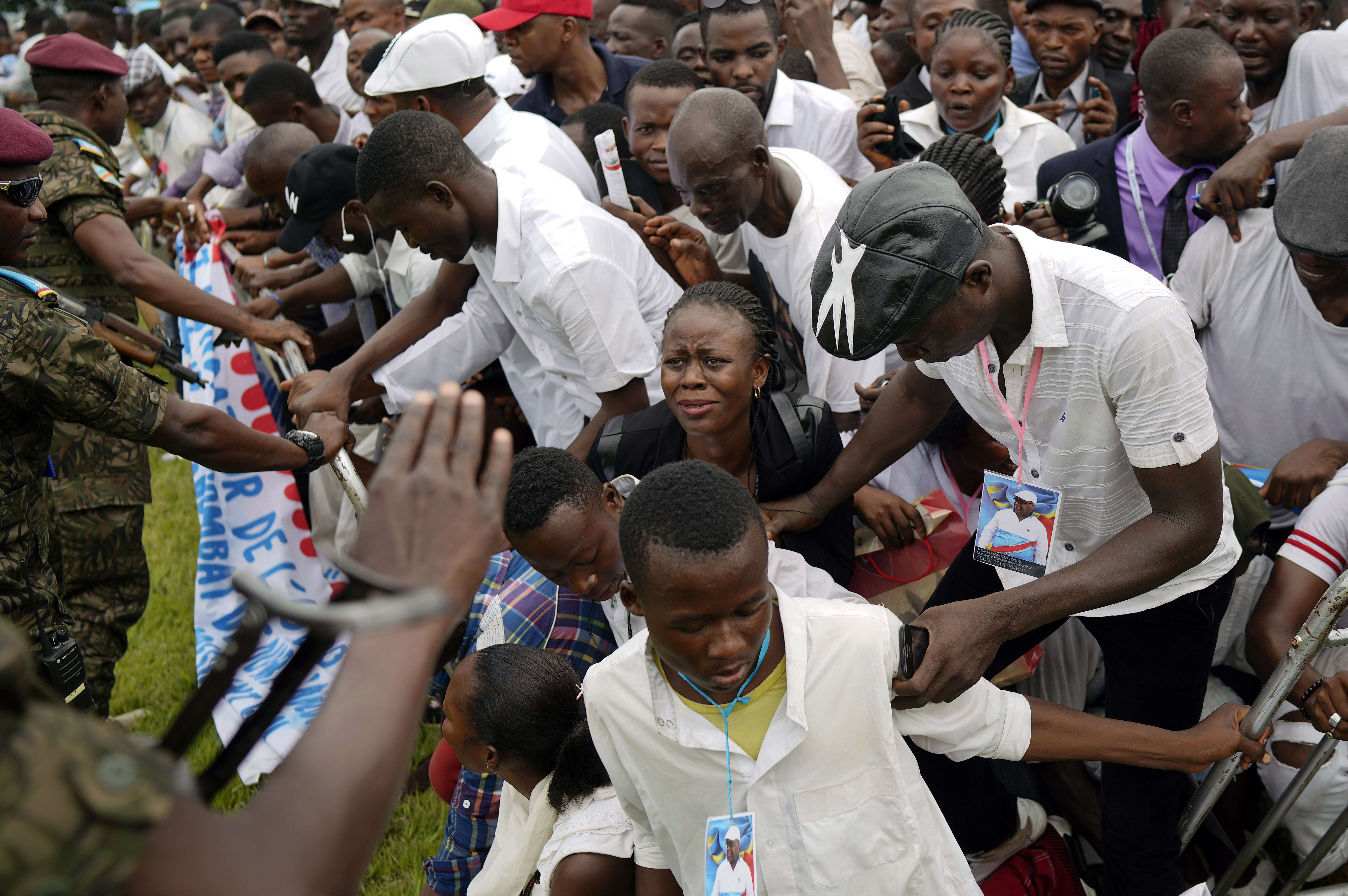 Les partisans de Félix Tshisekedi lors de son investiture le 24 janvier 2019 à Kinshasa. © Jerome Delay/AP/SIPA