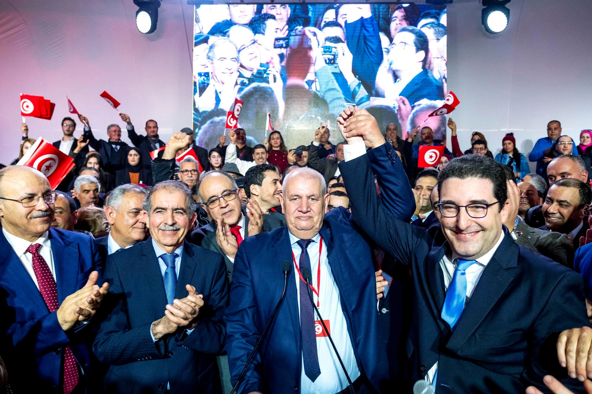 Meeting de lancement du parti Tahya Tounes, à Monastir, le 27 janvier. © Nicolas Fauqué/www.imagesdetunisie.com