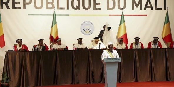 Mali’s President Ibrahim Boubacar Keita speaks at his presidential inauguration ceremony in Bamako, Mali September 4, 2018. REUTERS/Annie Risemberg – RC1C59140BC0