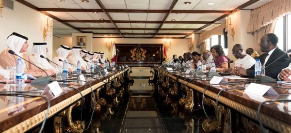 La délégation qatarie à Accra (Ghana), en décembre 2017.